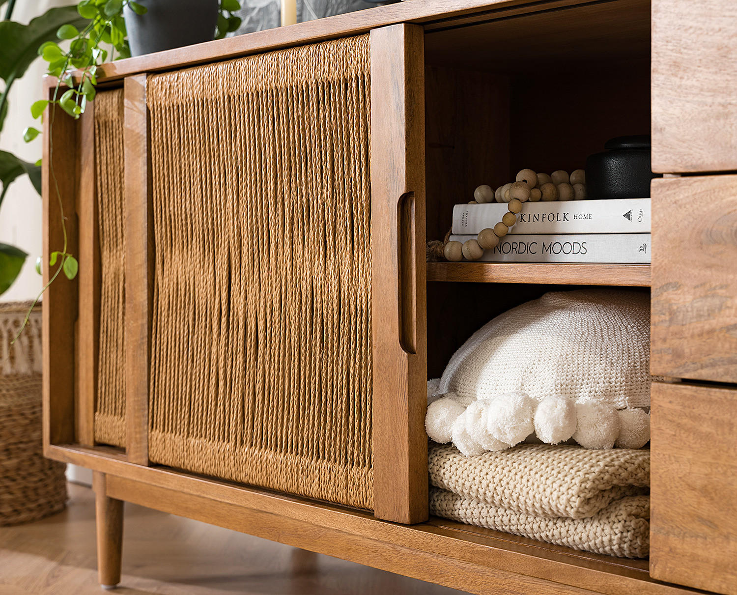 SIDEBOARD - Mango massiv - Naturfarben, Naturmaterialien (160/76/43cm) - home24