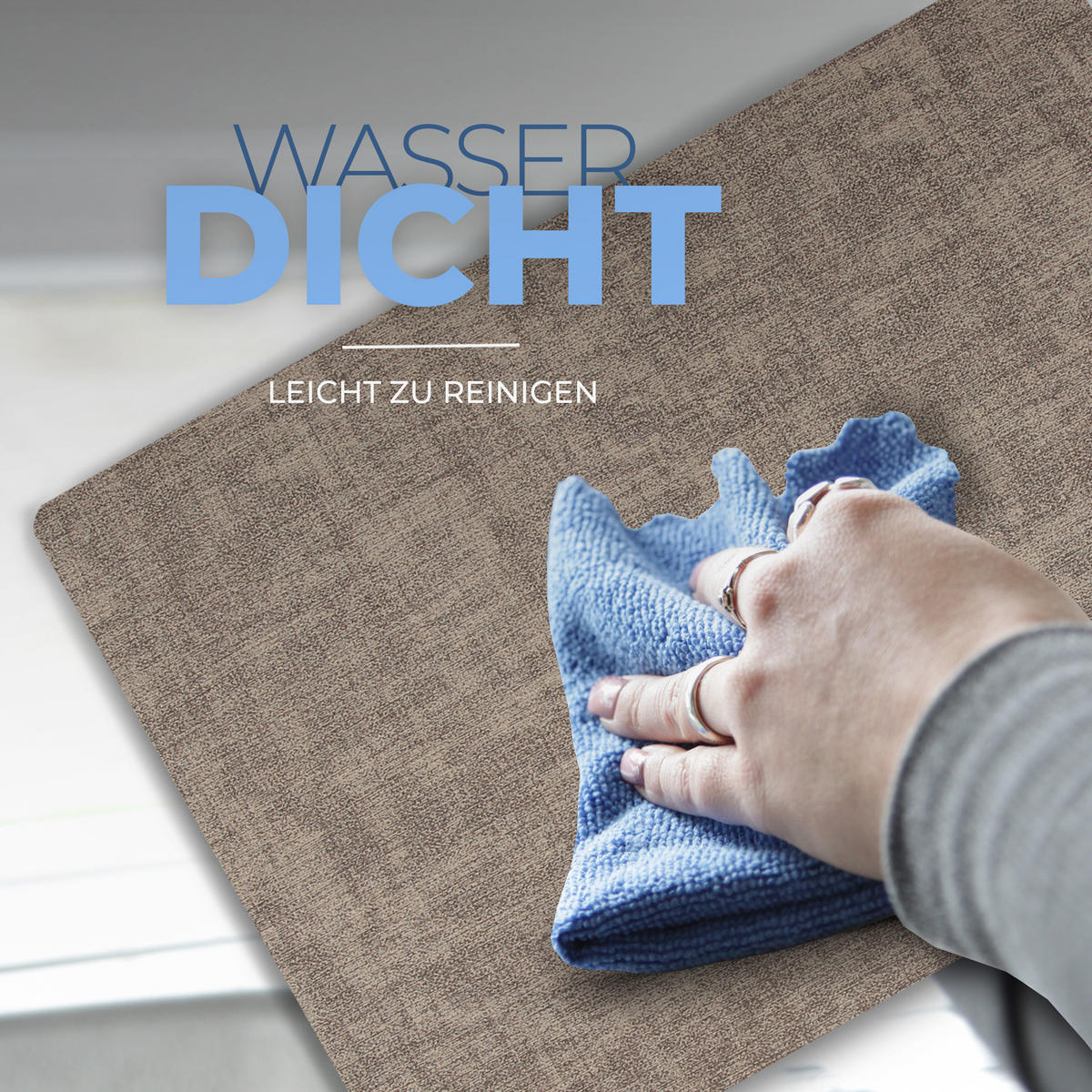 TISCHSET Struktur ( 6er Set ) abwischbares Lederimitat Platzdeckchen 46x33cm - Doppelseitiges ( Braun / Beige ) Kunstleder Platzset - Braun, Kunststoff (33/46cm) - Bestlivings