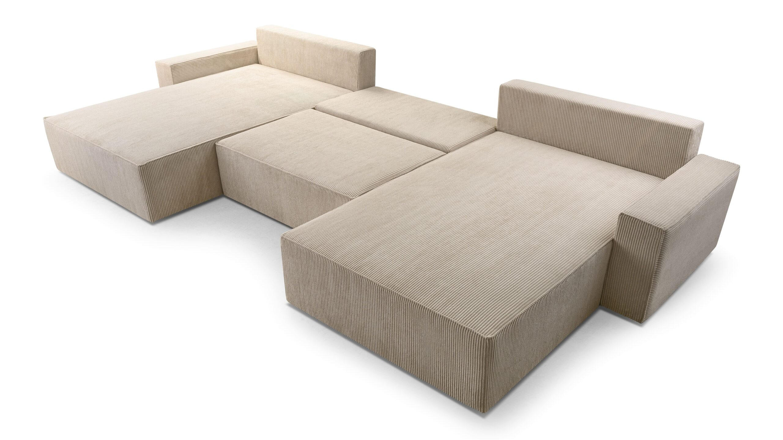 WOHNLANDSCHAFT - Denver U - Dunkelbeige - Beige, Holz (410/85/200cm) - Möblo