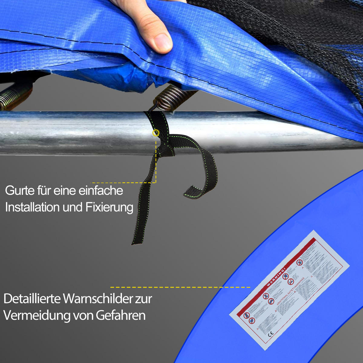 RANDABDECKUNG, PE, Mehrfarbig, Ø244 cm - Multicolor, Kunststoff (244/244cm) - HOMCOM