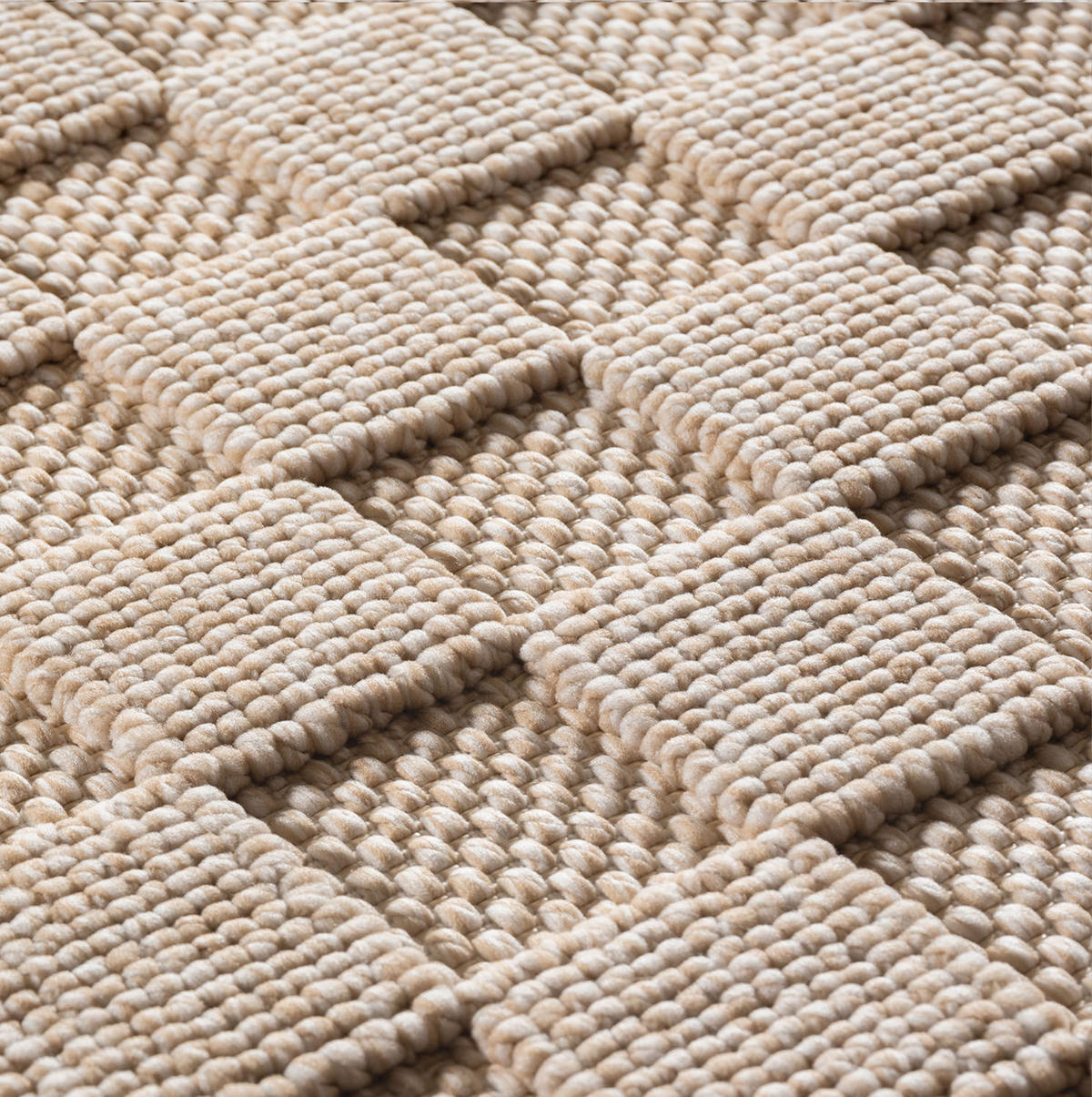TEPPICH Flachgewebe LANGAU in Beige, mit Schachbrettmuster, 200 x 290 cm - Beige, Textil (200/290cm) - KADIMA DESIGN