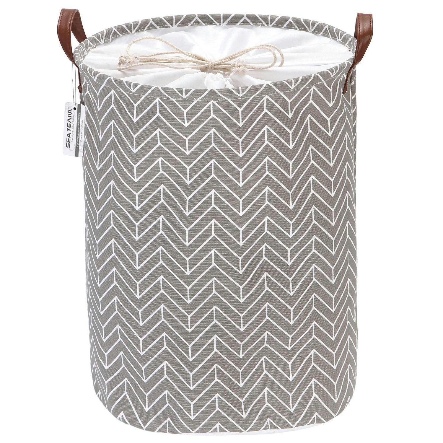 WÄSCHEKORB Grau Pfeilmuster 43 Liter - Grau, Textil (35.1/45/45cm)