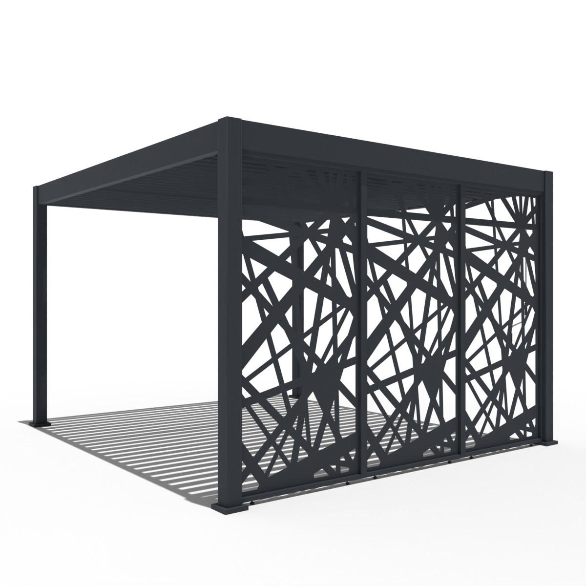 SEITENWAND für Pergola aus Aluminium 123cm Grau - Anthrazit, Metall (123/234/6cm) - WEIDE