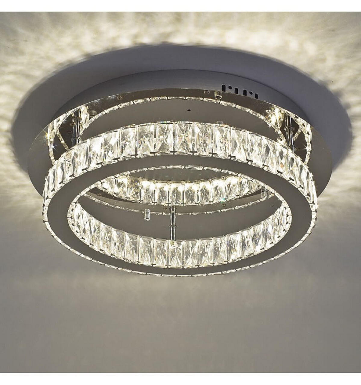 DECKENLEUCHTE Diez, Silber/Chrom, 12cm - Chromfarben, Glas (12/45/12cm) - KOSILUM