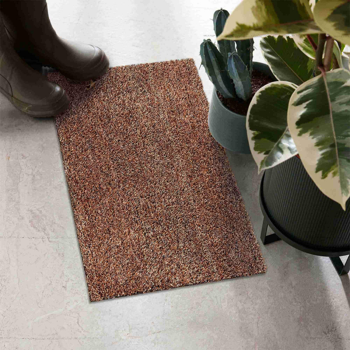 FUSSMATTE WASCHBAR QUARZIT - Braun, Textil (50/80cm) - Astra