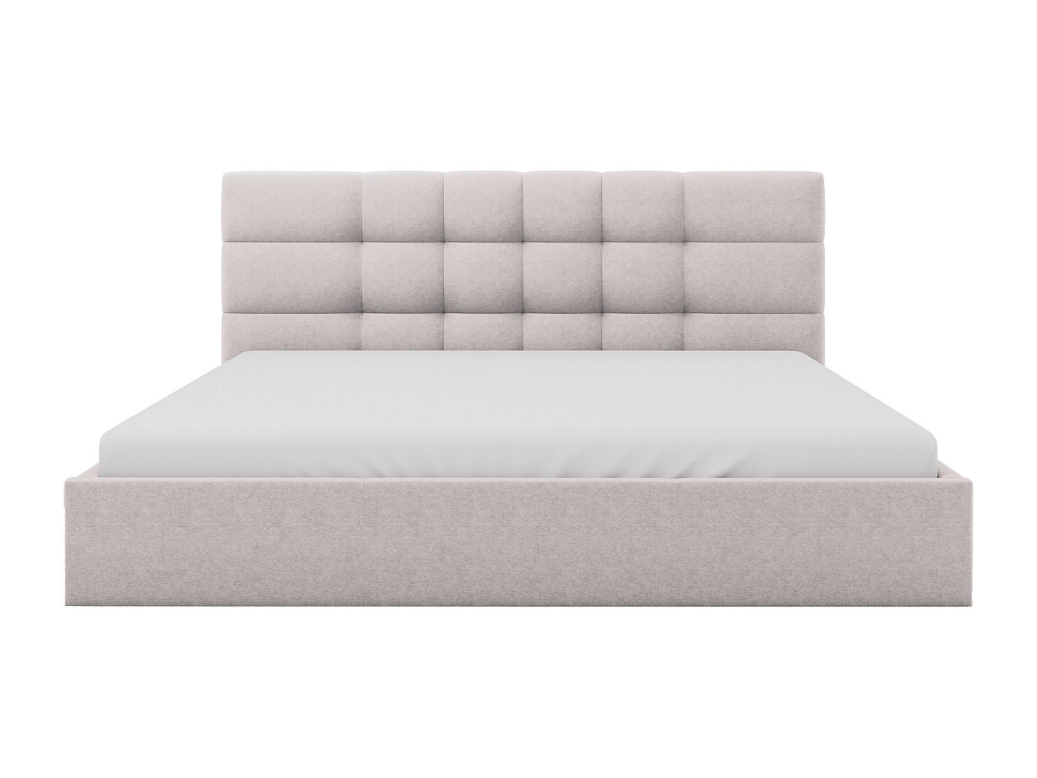 BETT mit Bettkasten - 2 Personen - Stoff - Beige - Beige, Textil (200/200cm) - Vente-Unique