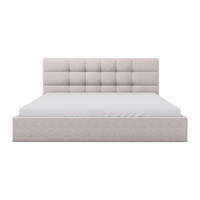 BETT mit Bettkasten - 2 Personen - Stoff - Beige - Beige, Textil (200/200cm) - Vente-Unique