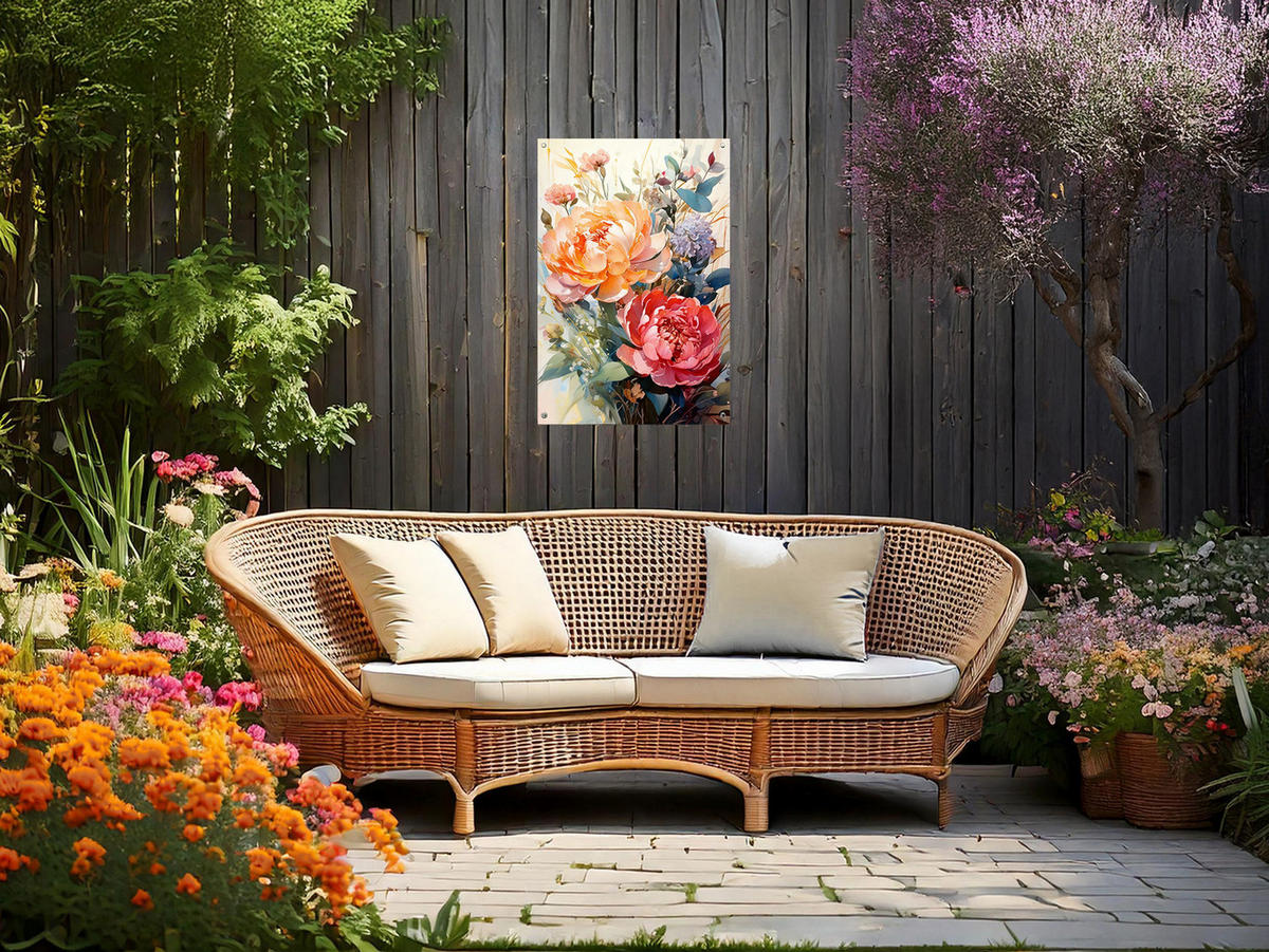 GARTEN-POSTER 60x90 cm Gartendeko: Vintage Blumen - Multicolor, Kunststoff (60/90/2cm) - artissimo