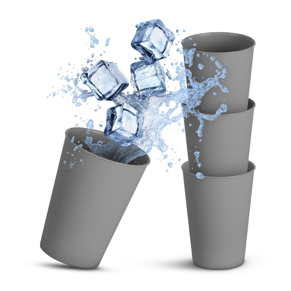 KOMBISERVICE Kunststoff Grau 36-teilig 8 Personen - Grau, Kunststoff (27/10/37cm)