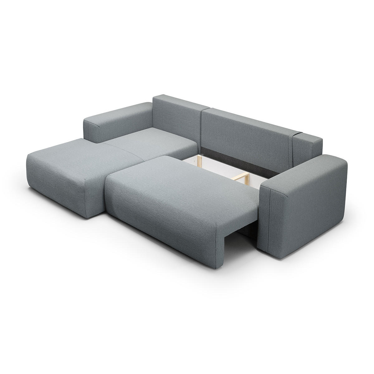 ECKSOFA Bliss 3 Sitzplätze Grau - Grau, Holz (268/163cm) - Petits-meubles