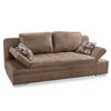 SCHLAFSOFA mit Bettkasten, Wellenfederung, Armlehnen verstellbar B200/T100/H84 cm, Liegefl.148x200 cm, Antikleder-Optik Mikrofaser Braun / 15116 - Chromfarben/Braun, Textil/Metall (200/84/100cm) - luma-home