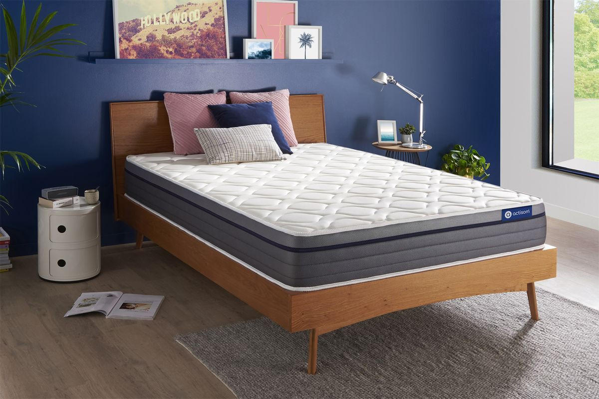 MATRATZE Actiflex zen Taschenfederkern und Memory-Schaum 133 x 182 cm h1 - Weiß, Textil (133/182cm) - ACTISOM