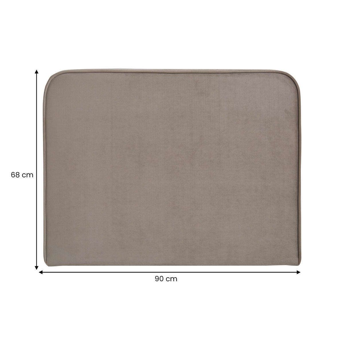 KOPFTEIL LUNAR 90X190 CM - Greige, Textil (90/68/6cm) - IDIMEX