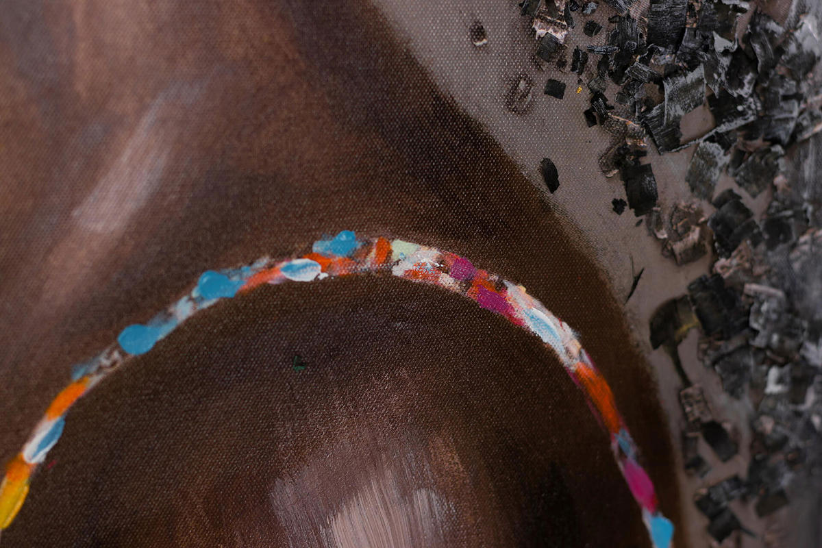 ACRYLBILD HANDGEMALT 60/90 cm - Multicolor/Schwarz, Holz/Textil (1.42/90cm) - KUNSTLOFT