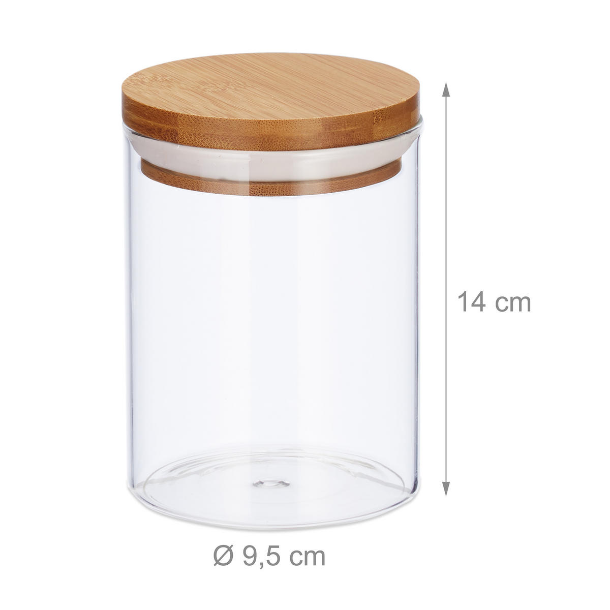 3XVORRATSDOSEN - Multicolor, Glas/Holz - Relaxdays