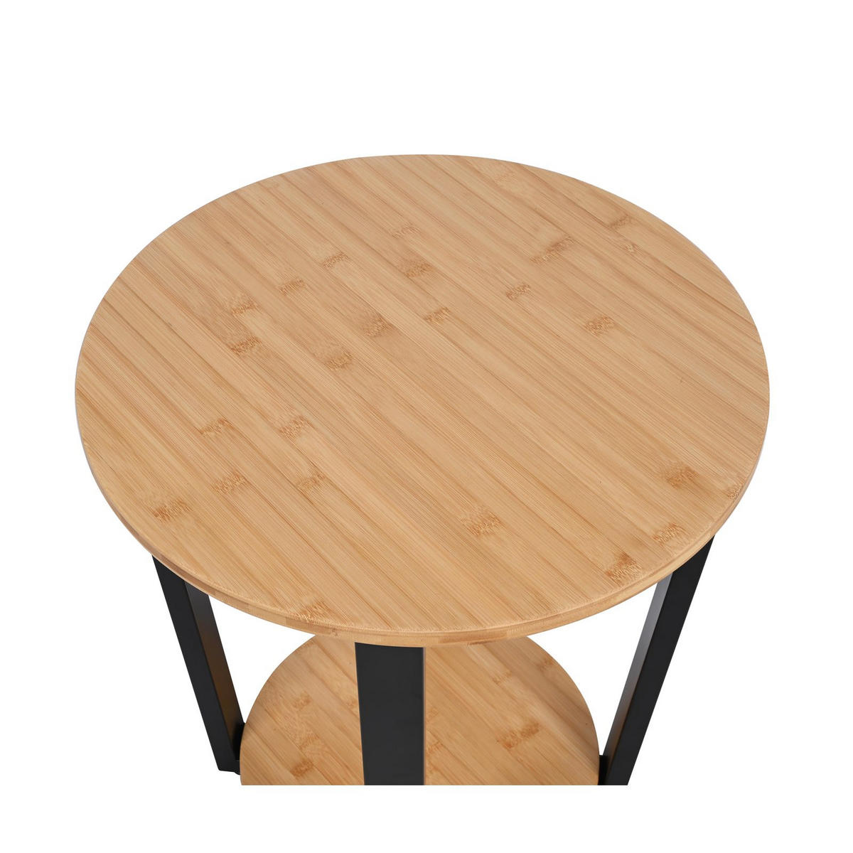 COUCHTISCH Holzoptik Metall Eichefarben Schwarz rund klein 46x52 cm - Eichefarben/Schwarz, Holzwerkstoff/Metall (46/46/52cm) - Begryf