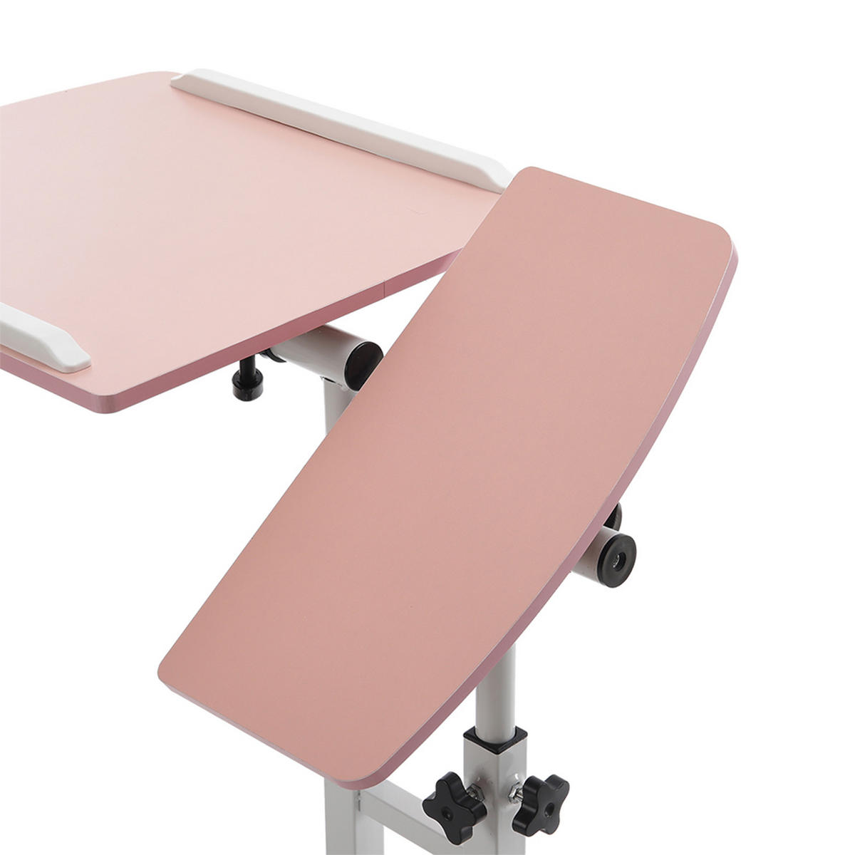 LAPTOPTISCH mit Rollen aus MDF und Metal in Rosa Höhen- und Winkelverstellbarer mobiler 44 x 40 x 58 - 89 cm - Pink, Metall (40/44/89cm) - Livingandhome
