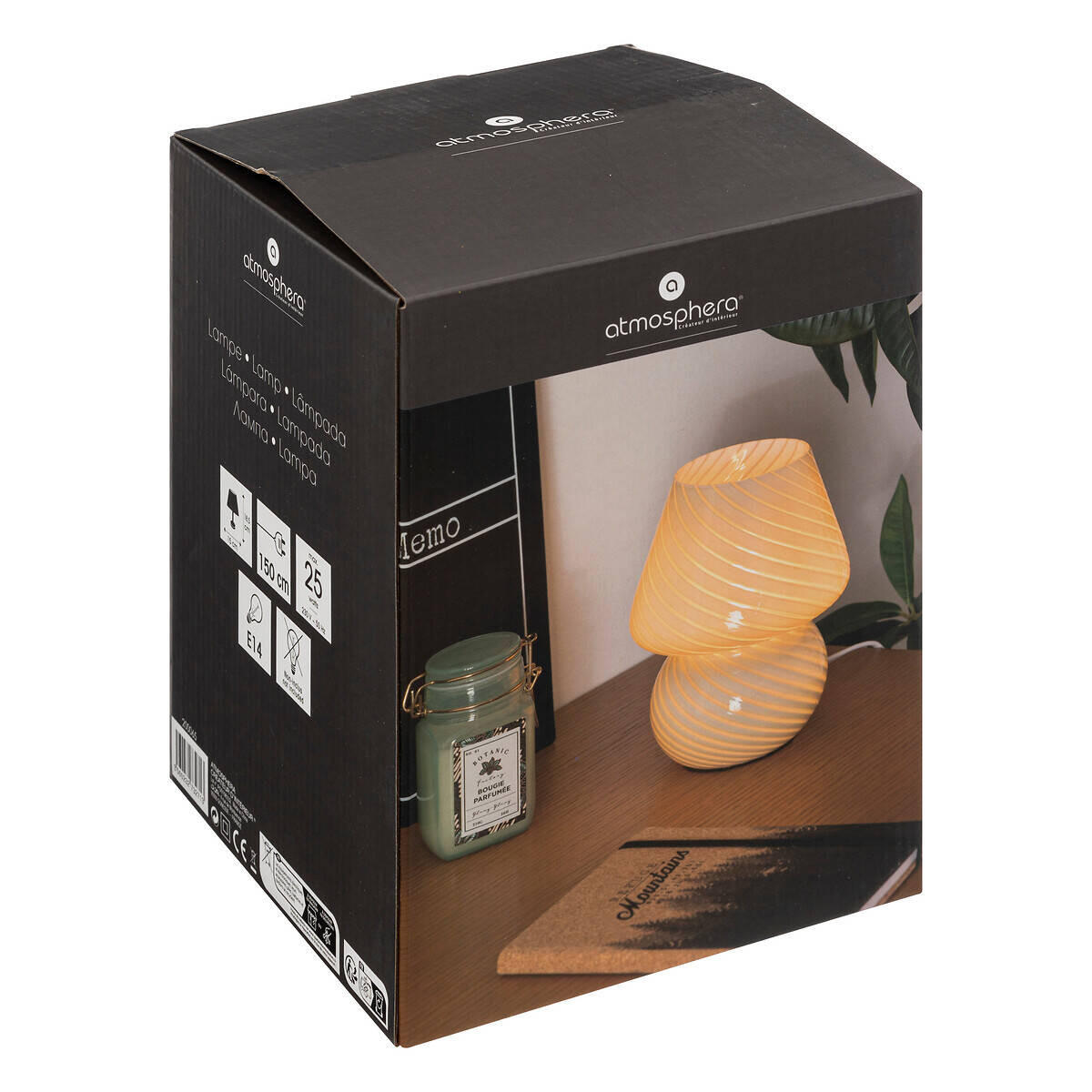 TISCHLAMPE Cara Ø 15 cm - Weiß, Glas (15/15/18.5cm) - Atmosphera Createur d´interieur