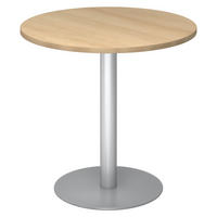 PAUSENTISCH klein STF 80/80/74,5 cm in Eichefarben/Silberfarben - Eichefarben/Silberfarben, Holzwerkstoff (80/80/74.5cm) - bümö
