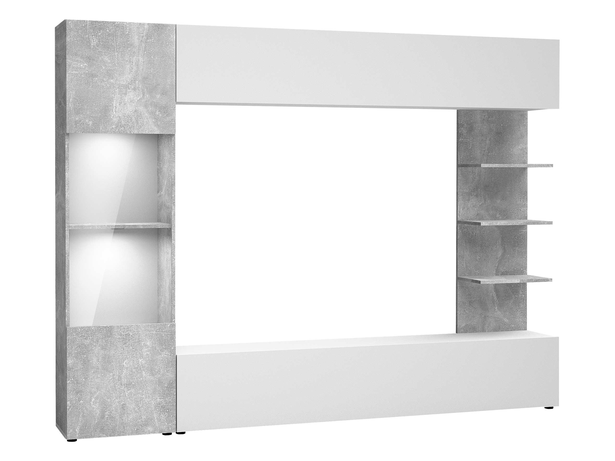 WOHNWAND Lazando, mit weißer LED Beleuchtung - Weiß, Holzwerkstoff (250/187/30cm) - MIRJAN24