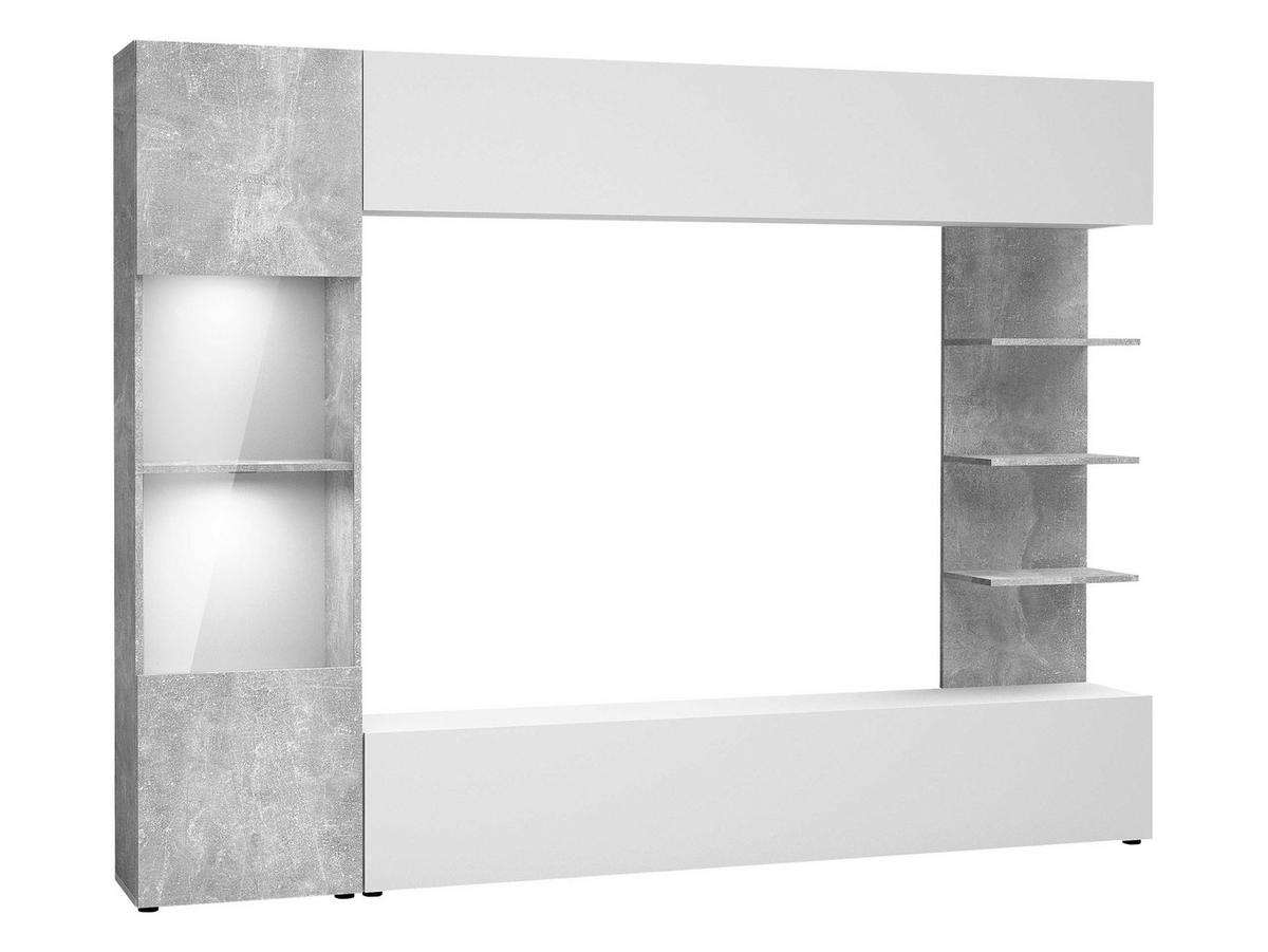 WOHNWAND Lazando, mit weißer LED Beleuchtung - Weiß, Holzwerkstoff (250/187/30cm) - MIRJAN24