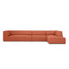 ECKSOFA rechts Ruby aus strukturiertem Stoff koralle 5 Sitzplätze - Koralle, Textil (180/366cm) - Micadoni