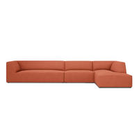 ECKSOFA rechts Ruby aus strukturiertem Stoff koralle 5 Sitzplätze - Koralle, Textil (180/366cm) - Micadoni
