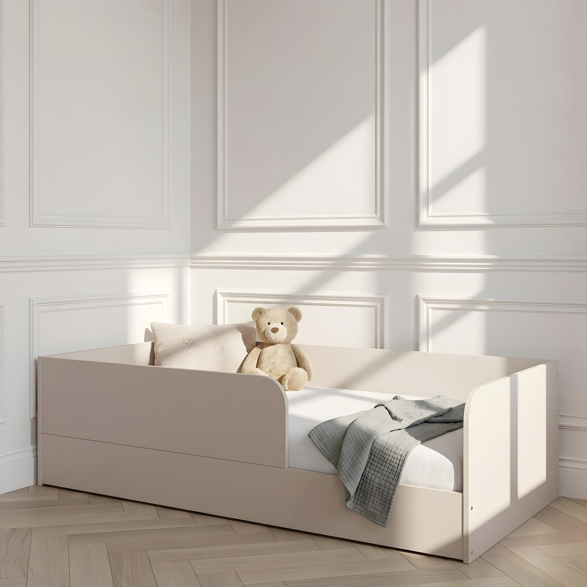 BODENBETT Essentials 90x200cm Cashmere - Hellbraun, Holzwerkstoff (90/200cm) - arthur berndt
