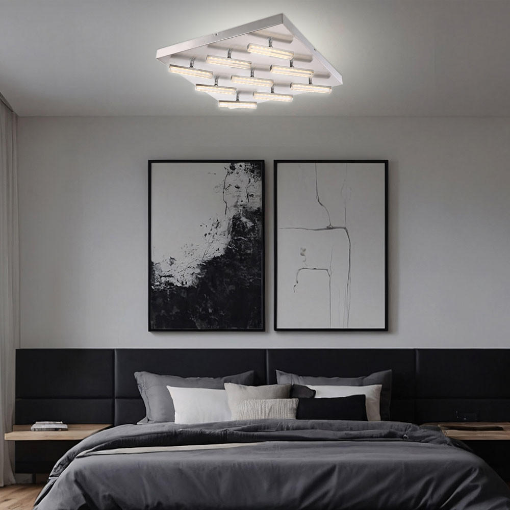 Thumbnail - Globo Lighting Led, Silber, Metall, 55x9x55 cm, Lampen & Leuchten, LED Beleuchtung, LED-Deckenleuchten