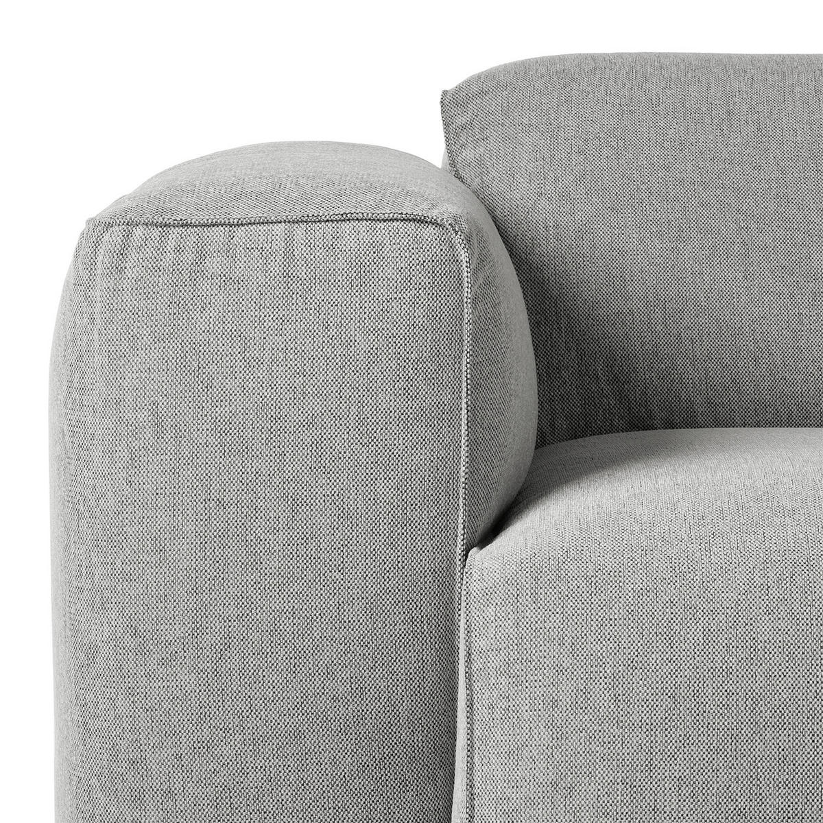 ECKSOFA mit XL-Longchair - Hellgrau/Schwarz, Kunststoff/Textil (260/171cm) - home24