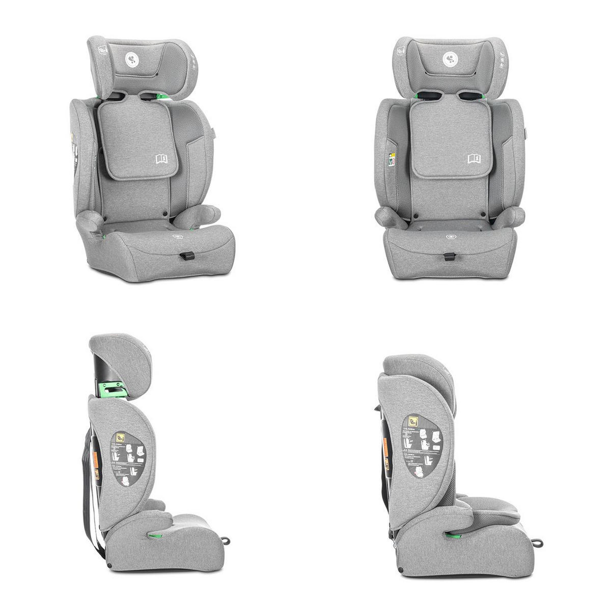 KINDERSITZ Adventure (76-150 cm) hellgrau Kopfstütze verstellbar, bis 36 kg, i-Sze, Polyester, Sicherheitsgurt - Grau, Kunststoff (46/78/40cm) - Lorelli