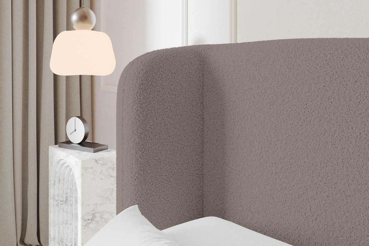 POLSTERBETT mit Bettkasten und Lattenrost, Boxbett ohne Matratze - ESTI 160x200 Braun - Braun, Holzwerkstoff/Textil (160/200cm) - ALTDECOR