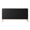 SIDEBOARD Bemmi Schwarz mit goldenen Metallbeinen 150 cm - Goldfarben/Schwarz, Holzwerkstoff/Metall (150/77/35cm) - Selsey
