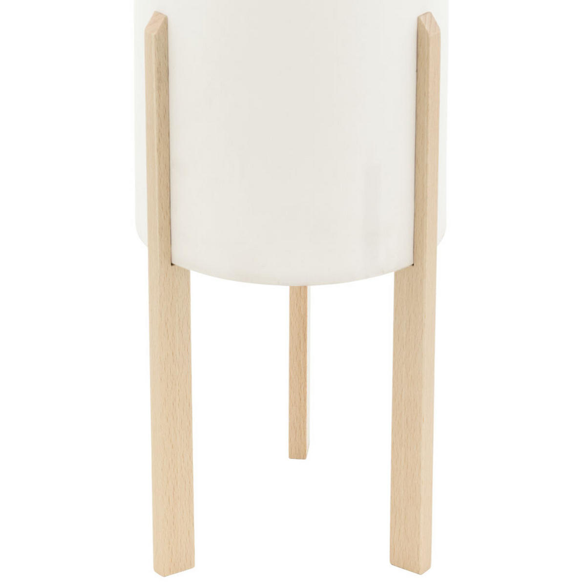 TISCHLEUCHTE Holz Beige Textil - Beige, Holz (16/16/50cm)