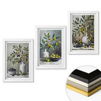 WANDBILDER 3er-Set - 20x30 cm Weißer Rahmen - Keramik olivgrau - Weiß, Kunststoff (20/30cm) - ArtPrintCave