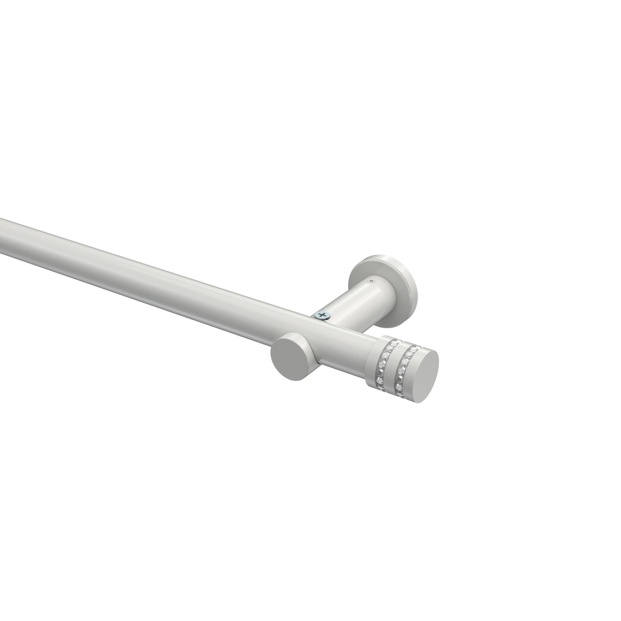 GARDINENSTANGE Platon Estana 320 cm (geteilt in 2 x 160 cm), 1-läufig (ohne Ringe), 20 mm Ø Weiß - Weiß, Metall (320cm) - INTERDECO