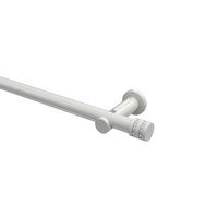 GARDINENSTANGEN-SET Platon Estana 140 cm, 1-läufig (ohne Ringe), 20 mm Ø Weiß - Weiß, Metall (140cm) - INTERDECO