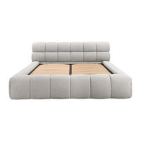 BETT mit Bettkasten - 2 Personen - Stoff - Hellgrau - Hellgrau, Textil (160/200cm) - Vente-Unique