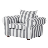 SESSEL - Webstoff - Grau gestreift - Grau, Holz/Textil (130/88/88cm) - home24