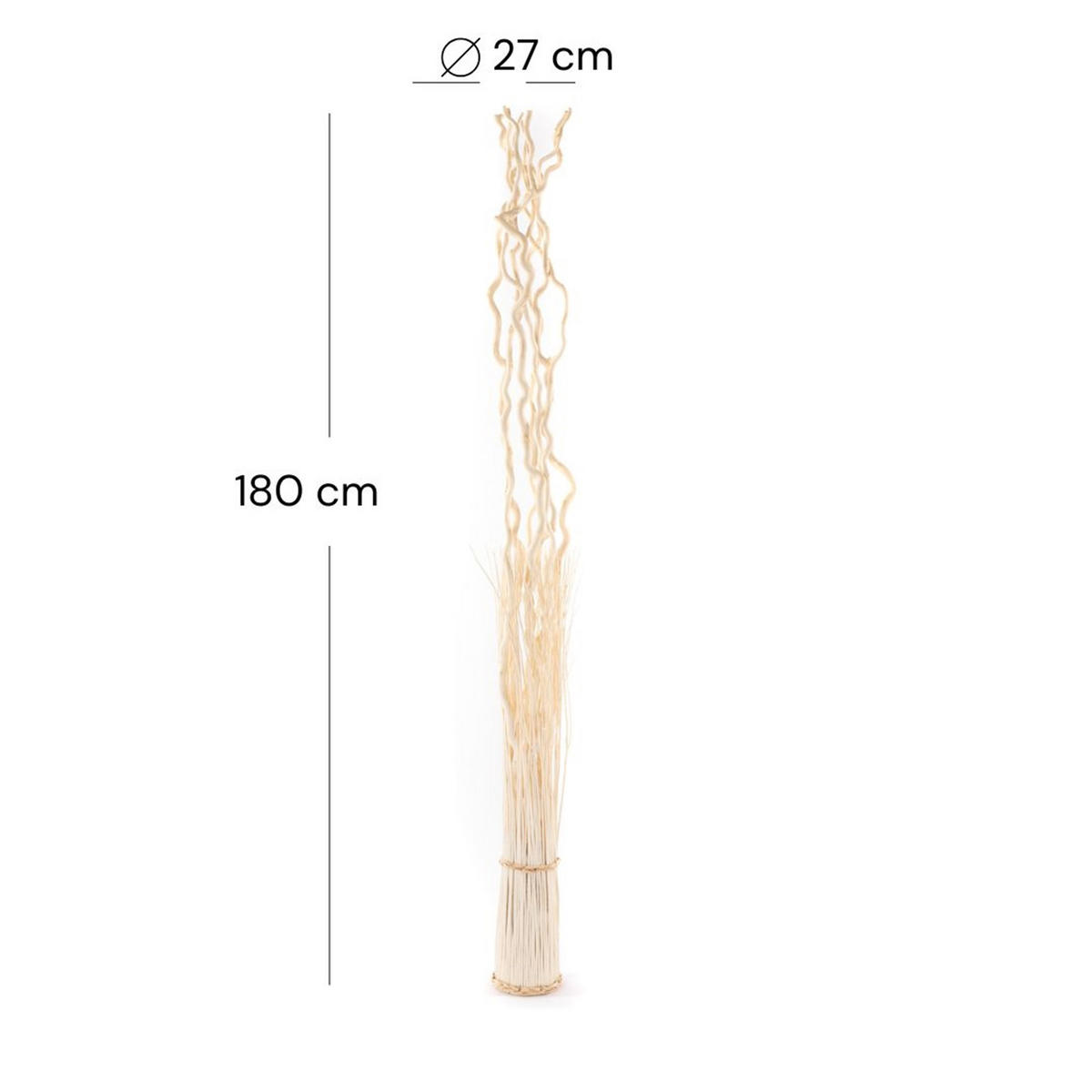 RAUMTEILER Nova Weidenzweige geblichen - Beige, Naturmaterialien (27/180/27cm) - DESIGN DELIGHTS