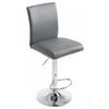BARHOCKER Lederlook grau - Chromfarben/Grau, Textil/Metall (38.5/95/47cm) - CLP