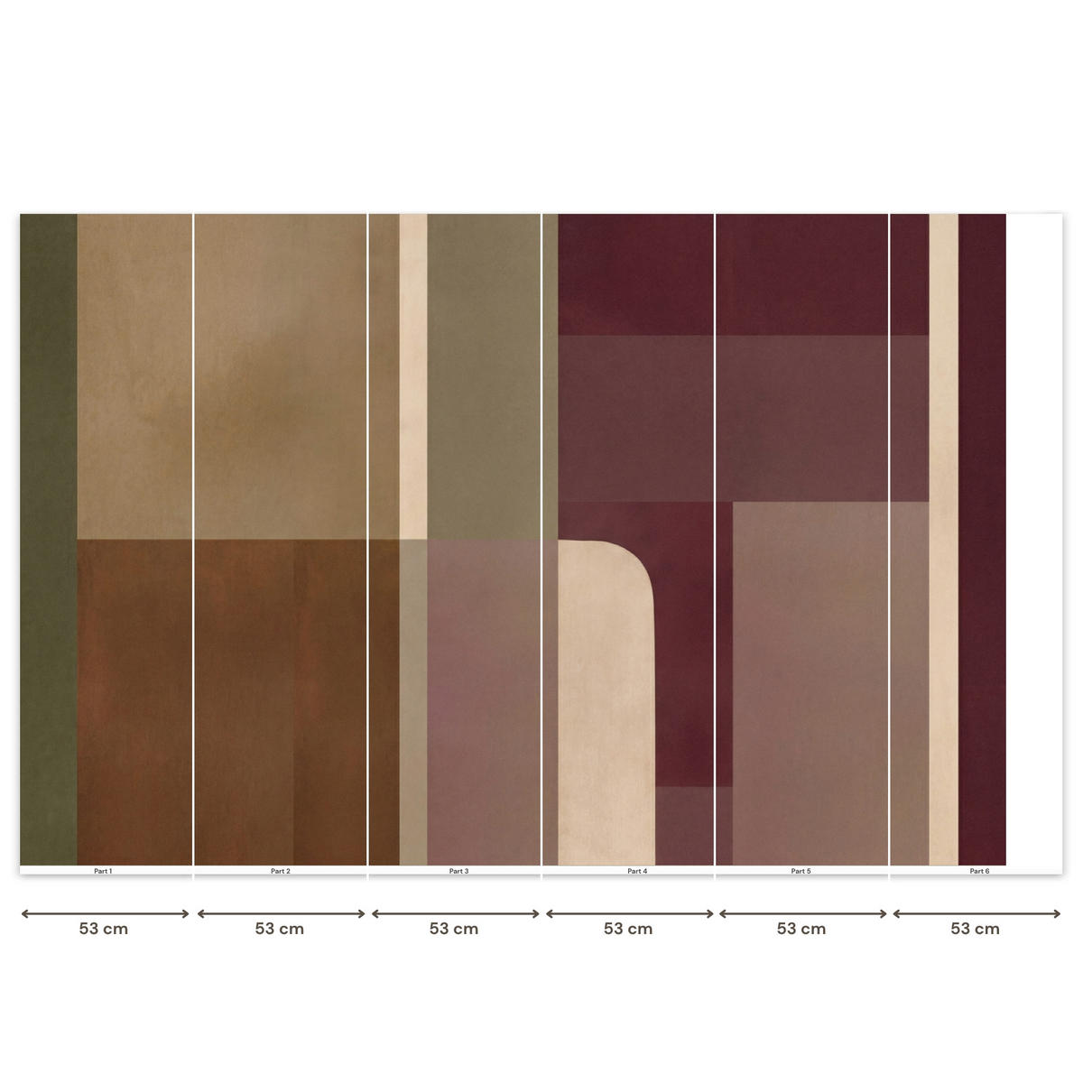 TAPETE - Unis - Abstrakt - Bordeaux - Linien - 350x220 cm - Multicolor, Papier (350/220cm) - OnlyWow