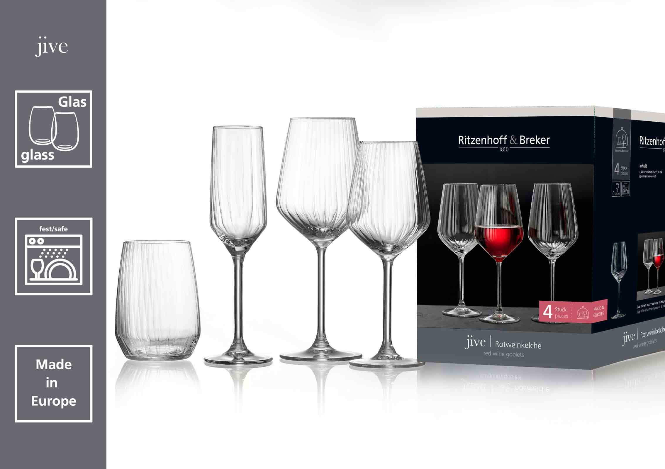 WEISSWEINGLÄSER Jive transparent 370 ml 4er Set - Transparent, Glas (0.37L) - Ritzenhoff Breker