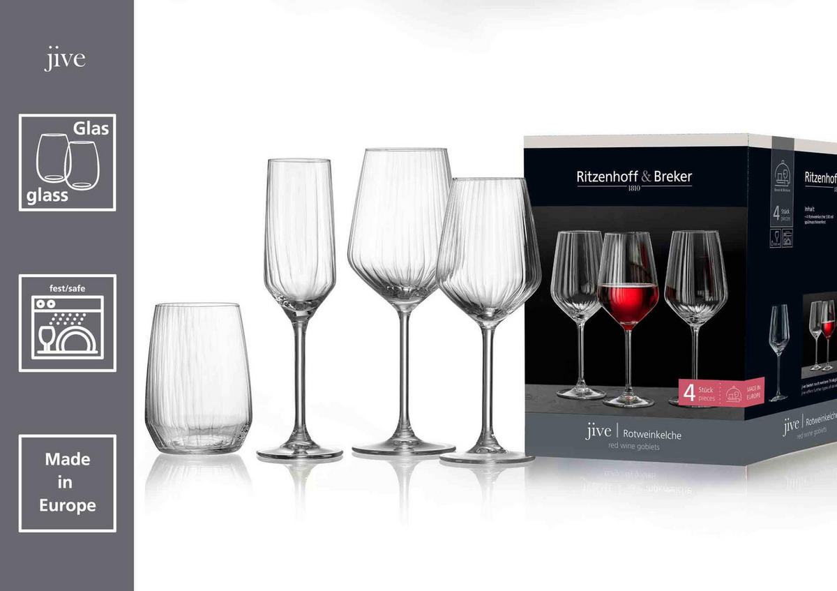 WEISSWEINGLÄSER Jive transparent 370 ml 4er Set - Transparent, Glas (0.37L) - Ritzenhoff Breker