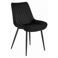 ESSZIMMERSTÜHLE Schwarzer Velours, Gepolsterte Rückenlehne, Modernes Design - Schwarz, Textil (56/89/61cm) - Best For Home