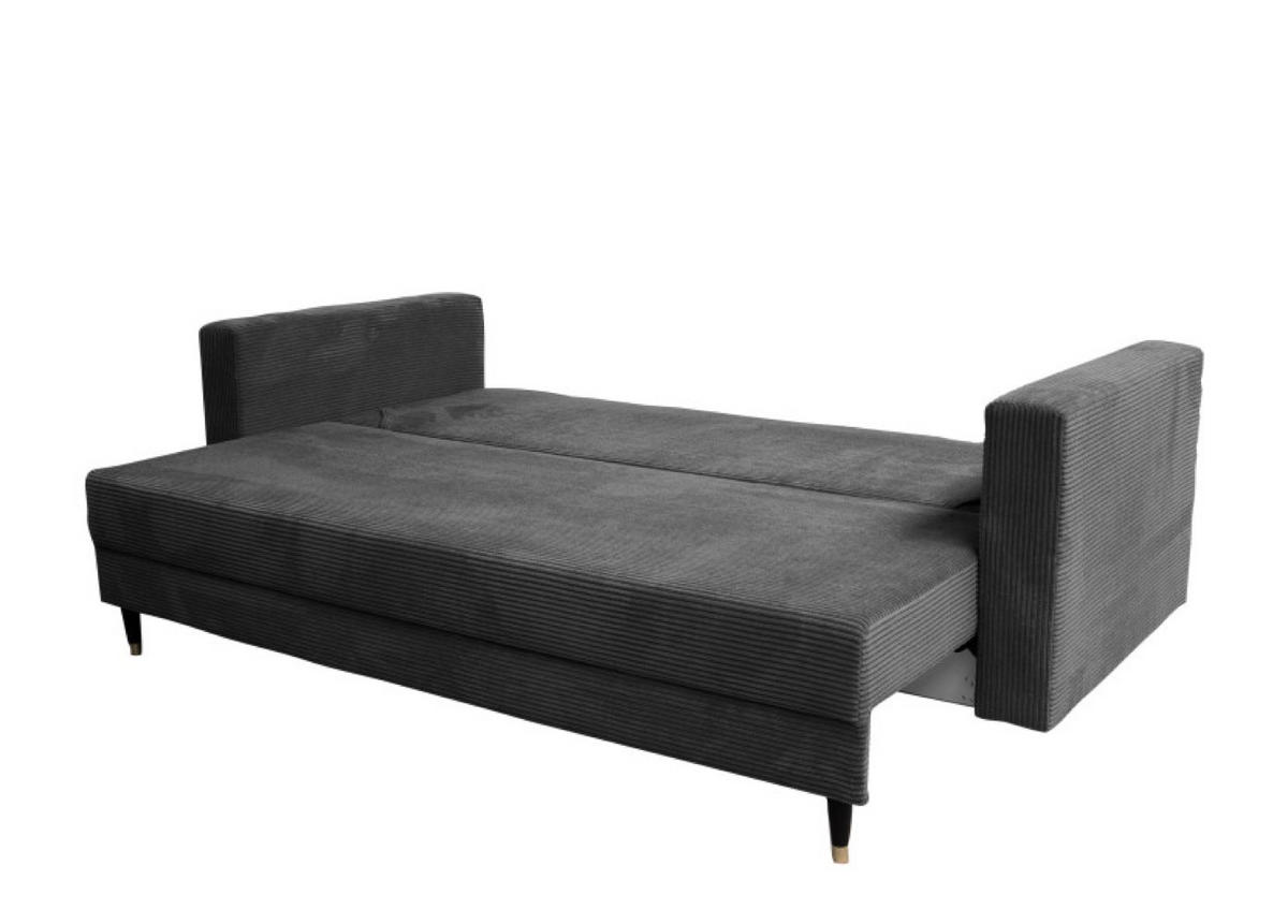 SOFA Grau SONTI Ausziehbar - Grau, Textil (232/93/96cm) - Sepro Meble