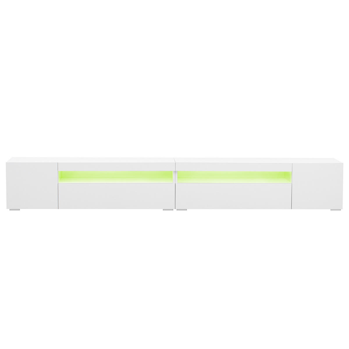 TV-SCHRANK 240/35,5/38,5 cm weiß MDF mit variabler LED-Beleuchtung und symmetrischem Design - Weiß, Holzwerkstoff (240/35.5/38.5cm) - OKWISH