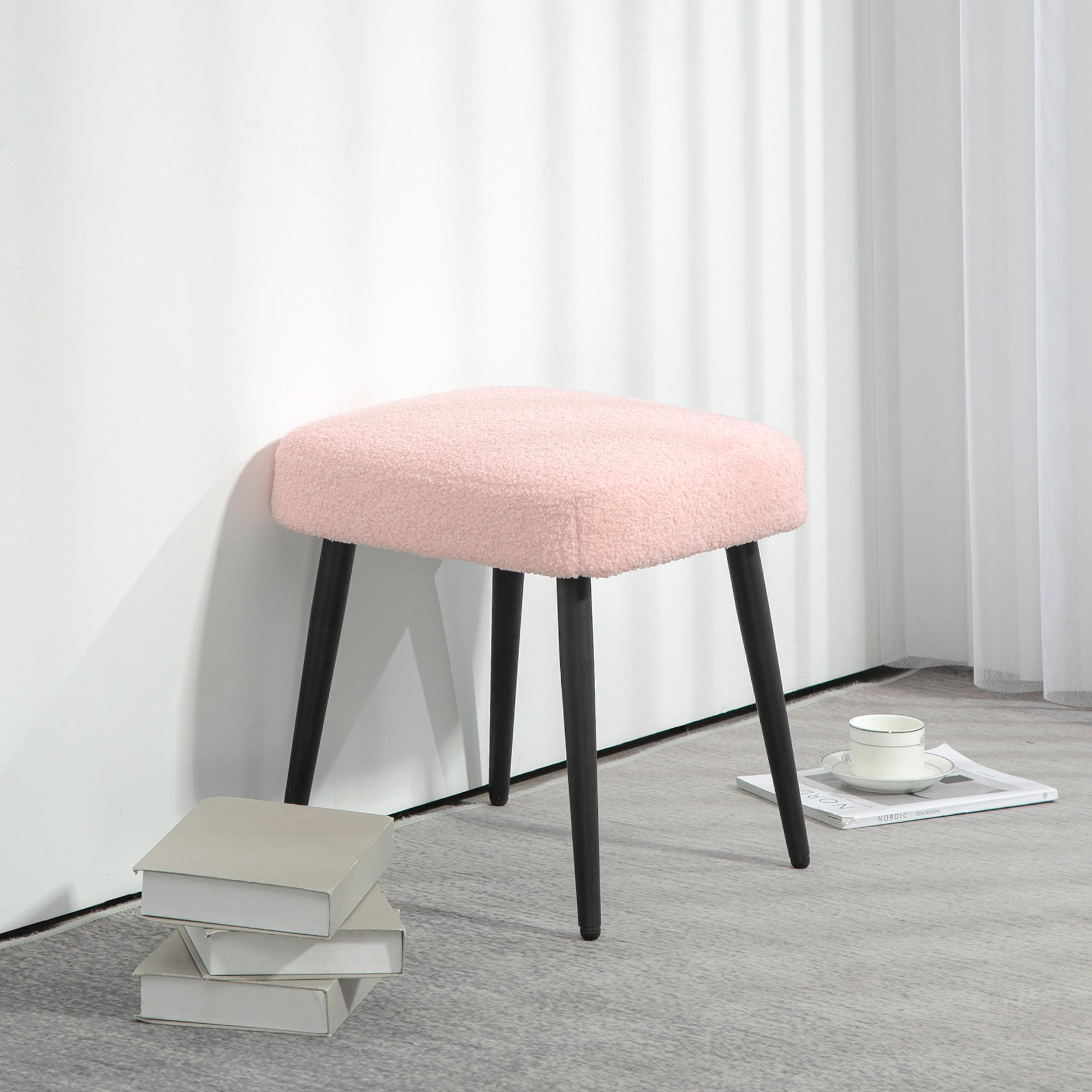 FUSSHOCKER - Rosa, Kunststoff (42/47/42cm) - HOMCOM
