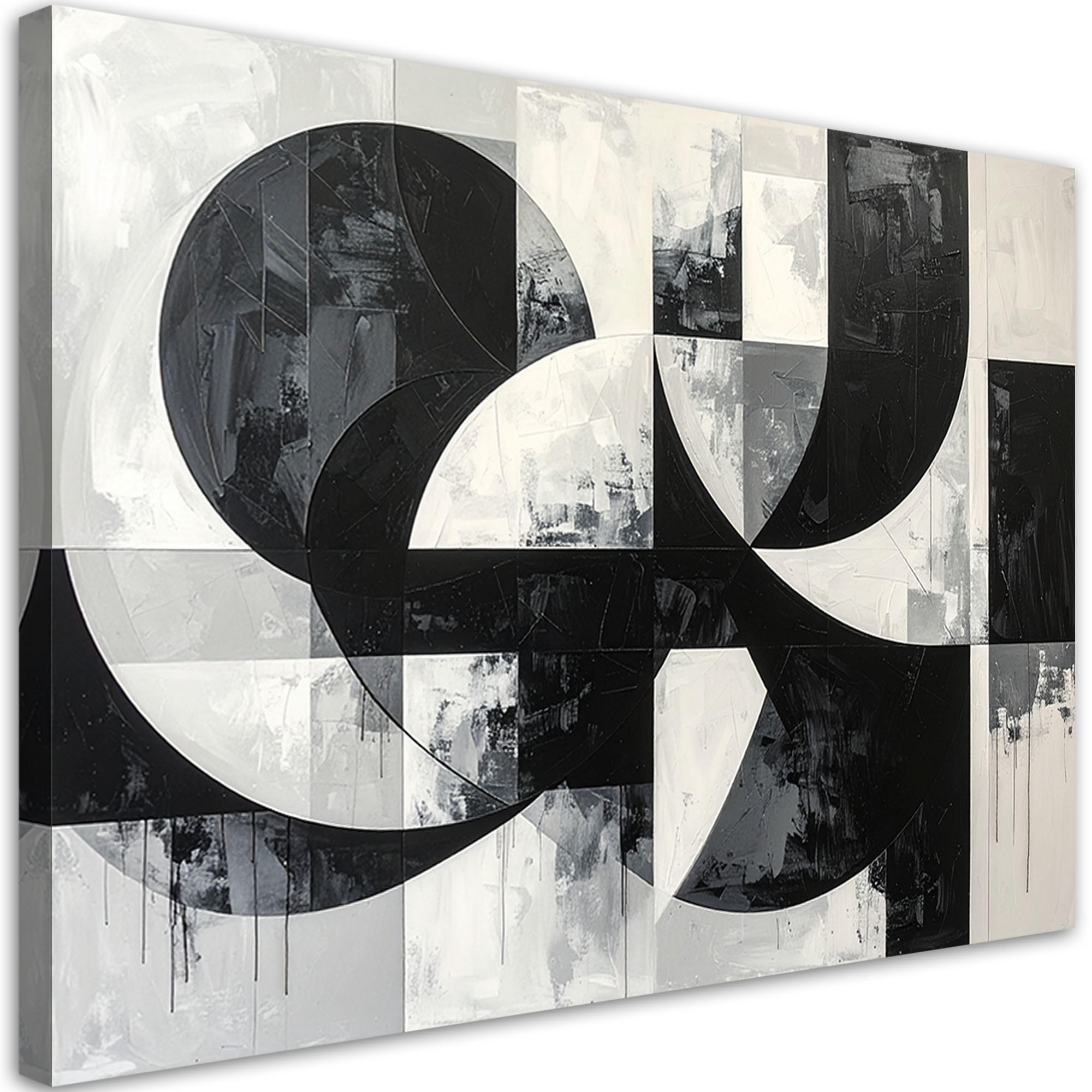 Feeby Leinwandbild Schwarz 90x60 cm