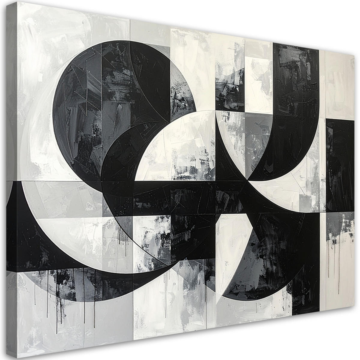 LEINWANDBILD 3D und geometrisch 120x80cm - Schwarz, Textil (120/80cm) - Feeby